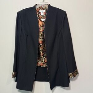 2 Piece Miss Dorby Women's 18 Jacket‎ and Vest Black Red Gold Evening Wear Work